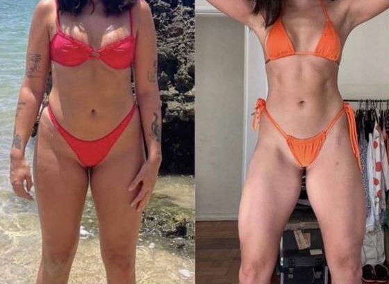 Antes e depois de aluna